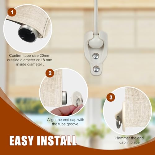 SeprochooSunshade Curtain Replacement Parts, Bungee Jumping kit, Suitable for Coolaroo's External Roller Blinds, and Compatible with Various Outdoor Sunshade Models(1set, Beige)