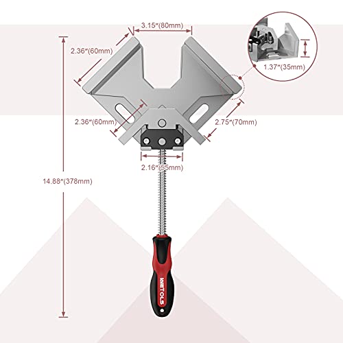 WETOLS Corner Clamp 2pcs 90 Degree Right Angle Clamp with Adjustable Aluminum Alloy Swing Jaw, Single Handle Clamps for Woodworking, Photo Framing, Gifts for Men Dad