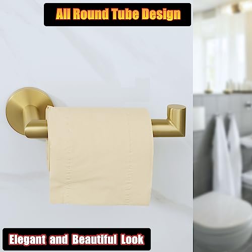 Alise Toilet Paper Holder,Bathroom Tissue Holder Wall Mount Toilet Paper Roll Holder Storage Dispenser,SUS304 Stainless Steel Paper Rack,Brushed Gold Finish GKN130-G