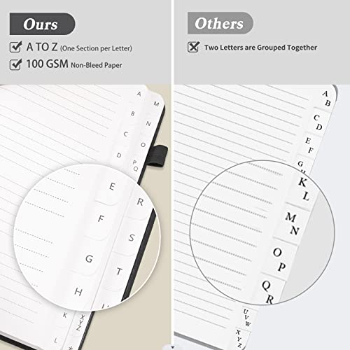 Address Book with Alphabetical Tabs, Hardcover Password Book, Small Address Organizer Keep Track of Phone Numbers, Special Days, Birthdays, Anniversaries and Notes(4.8″x 5.8″, Black)