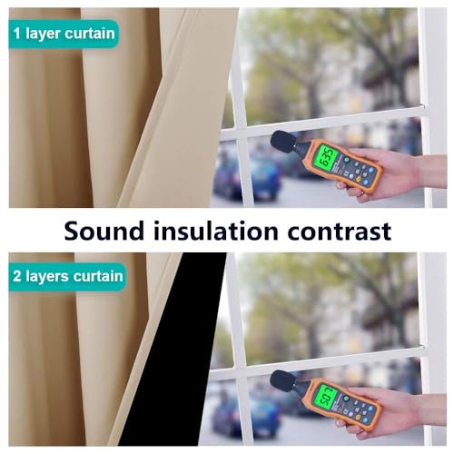 NICETOWN High-End Thermal Curtains, Full Blackout Curtains 90 Inches Long for Dining Room, Soundproof Window Treatment Drapes for Hall Room, Black, 46" Wide Per Panel, Set of 2 Panels