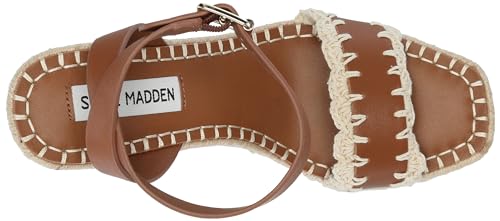Steve Madden Women's Undone Wedge Sandal, Cognac Multi, 11