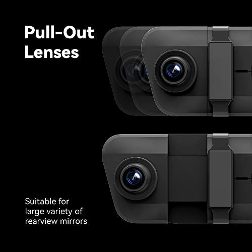 Pelsee P10 Pro 10" 4K Mirror Dash Cam, Rear View Mirror Camera Smart Driving Assistant w/ADAS and BSD, Night Vision Dash Cameras Front and Rear, Voice Control, Parking Monitoring, 32GB Memory Card