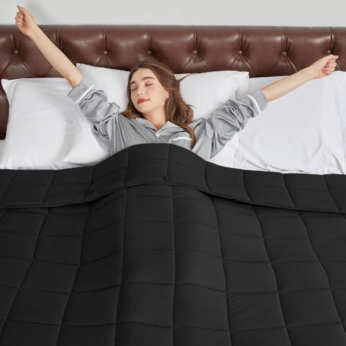 CYMULA Weighted Blanket for Adults (20lbs 88"x104" King Size) - Cooling Breathable Heavy Blankets for Summer Winter - Ultra Microfiber Soft Comfort Blanket with Glass Beads - Gifts for Men/Women