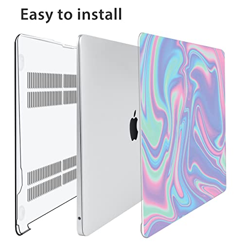 HOHAIYOO Compatible with MacBook Pro 13 inch Case M2 2024 2023 2022-2016 A2338 M1 A2251 A2289 A2159 A1989 A1706, Plastic Hard Shell Case & Keyboard Cover & Screen Protector &Webcam Cover, Line Flower