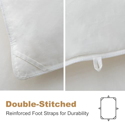 DownAero™ Goose Down Comforter 100% Egyptian Sateen Cotton, 900 Fill Power Medium Warmth for All Season Twin Duvet Insert, Hotel Collection White