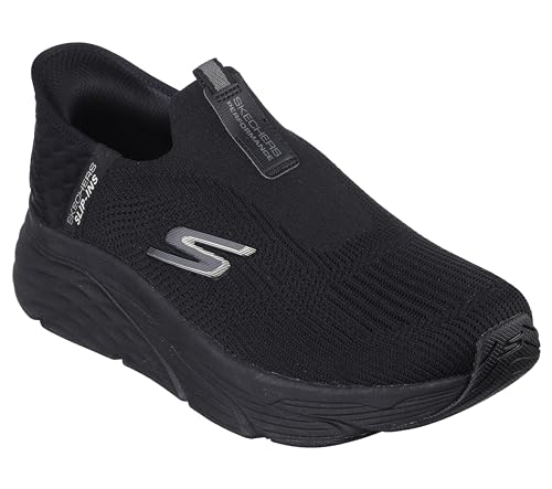 Skechers Men's Max Cushioning Slip-Ins-Athletic Slip-On Running Walking Shoes with Memory Foam Sneaker, Black, 10