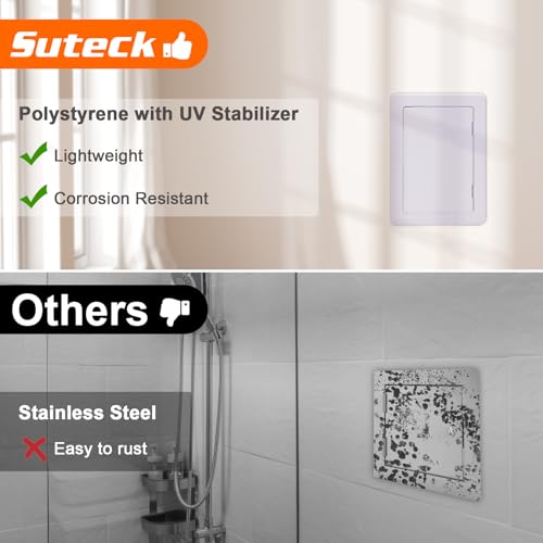 Suteck Plastic Access Panel for Drywall Ceiling 22 x 22 Inch Reinforced Plumbing Wall Access Doors Removable Hinged White
