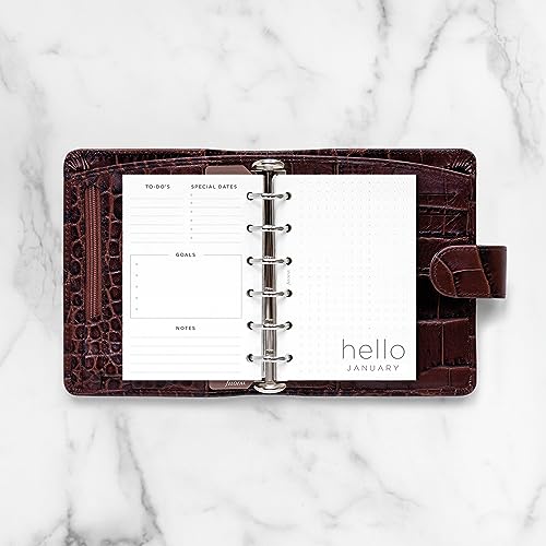 Filofax Calendar Diary Refill, Pocket Size, Week-to-View, Minimal Diary Pack, White Paper, Multilingual: Five Languages, 2024 (C68290-24)