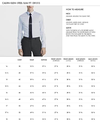 Calvin Klein Men's Non Iron Stretch Slim Fit Unsolid Solid Dress Shirt Shirt, Soft Lilac, 16.5" Neck 36-37" Sleeve