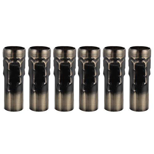 Beaupretty Bronze Candle Light Socket Covers 6pcs Metal Candle Sleeves Candelabra Base E14 Chandelier Socket Covers for Wedding Easter Birthday Party Supplies 25X80mm
