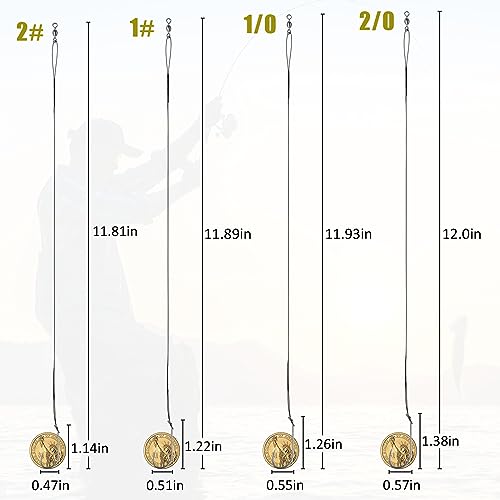 Fishing Hook Rigs Baitholder Snelled Fishing Hooks Saltwater Steel Wire Leader Rigs for Bass Catfish Fishing Lure Rigs