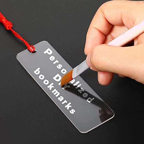 60 Pcs Acrylic Bookmark Blanks, 30Pcs Clear Acrylic Bookmarks for Women with 30 Pieces Colorful Tassel for DIY Bookmarks Crafts School Gift Bags Book Lovers Valentines Readers Gifts (4.75 × 1Inch)