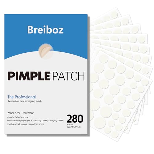 Pimple Patches Large for Face, Acne Patches, Zit Patches Hydrocolloid Pimple Patch Invisible for Day and Night with Tea Tree, Salicylic Acid & Cica Oil-331 Patches, 7 size, 5 shapes