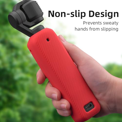 CAPART Silicone Sleeve Case for DJI OSMO Pocket 3, Protective Case Anti-Scrach Anti-Skid, Large Size Compatible Pocket 3 + Battery Handle (Black)