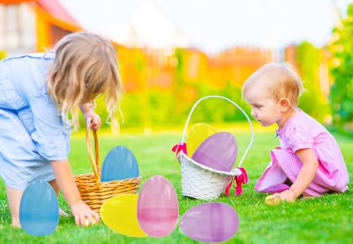 The Dreidel Company 8 Inch Massive Translucent Easter Eggs (2 Pack) Colorful Bright Plastic Easter Eggs, Perfect For Easter Egg Hunt, Surprise Egg, Easter Hunt, 8" Giant Fillable Eggs (2-Pack)