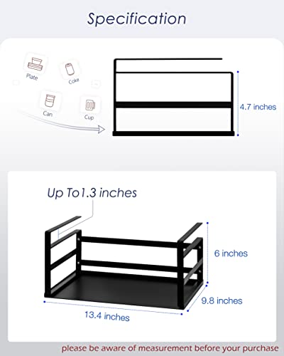 Nxconsu 2Pack Under Shelf Storage Basket Organizer Hanging Holder for Cabinet Pantry Kitchen Cupboard Desk Counter Bookshelf Organization Add-on Space Saver Heavy Duty Slide-in Black Small