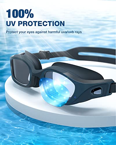ZIONOR Swim Goggles, Replaceable Lens Anti-fog No Leak Swimming Goggles with Superb Comfort UV Protection for Men Women Adult