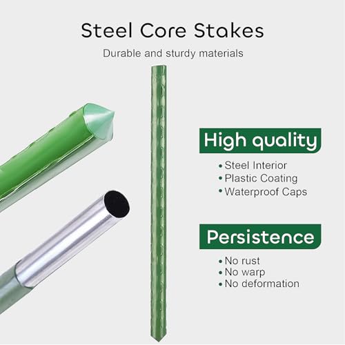 GROWNEER 3 Packs Tomato Cages for Garden, 51 Inches Tomato Trellis Plant Stakes Support, Tomatoes Plant Cage with 9Pcs Clips and 328Ft Twist Tie, for Vegetable Flowers Fruits Vertical Climbing Plants