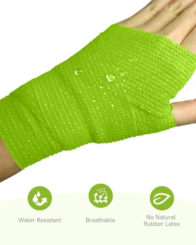 FriCARE Self Adhesive Bandage Wrap, Medical Tape in First Aid Kit Cohesive Bandage Wrap for Sport & Athletic, Breathable Vet Wrap for Wounds, FSA/HSA Eligible 2" X 5 Yards 6 Rolls Rainbow
