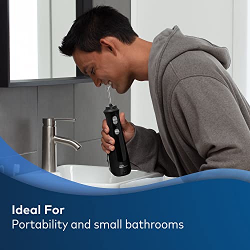 Waterpik Cordless Pearl Rechargeable Portable Water Flosser for Teeth, Gums, Braces Care and Travel with 4 Flossing Tips - ADA Accepted, WF-13 Black, Packaging May Vary