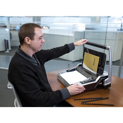 Fellowes Binding Machine Galaxy E Electric Comb Binding (5218301) and Fellowes Binding Combs Plastic Black 5/8 Inch 25 Pack (52324)