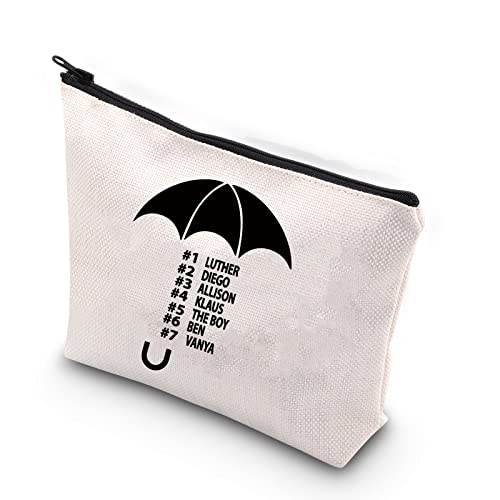 WCGXKO TV Show Inspired Number Five Number Four Academy Inspired Zipper Pouch Makeup Bag for Fans (THE UMBRELLA)