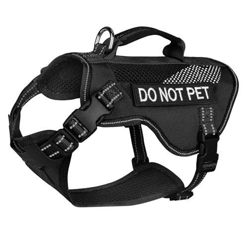 Tactical Dog Harness for XSmall Dogs, Breathable Mesh Dog Vest Tactical Puppy Harness with Handle, Reflective Military Dog Vests Harness for Outdoor Training Walking