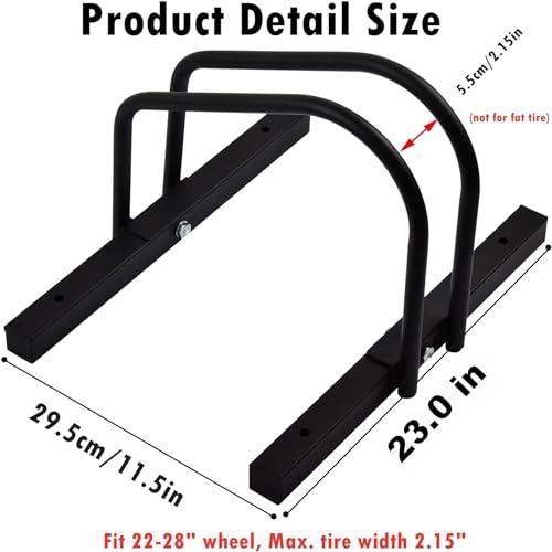 WALMANN Bike Floor Stand, Bike Parking Rack for 1 Bike Garage Bike Storage Stand Indoor/Outdoor 22-28" Wheel Stand, Max. Tire Width 2.15"