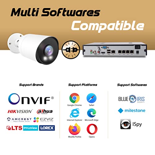 Marquis HD 6MP PoE IP Color vu Bullet Camera 24/7 Color Night SonyStarvis Sensor w/Audio and SD Card Slot IP Security Camera IP67 Weatherproof Wide Angle 2.8mm (SDCard Not Included)