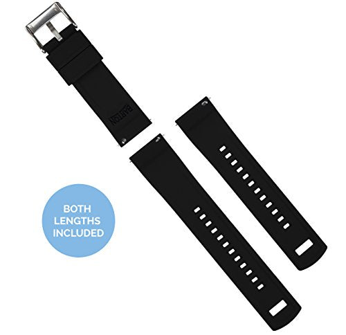 BARTON WATCH BANDS Quick Release Elite Silicone Watch Bands, Chocolate Brown Top/Khaki Bottom, 19mm