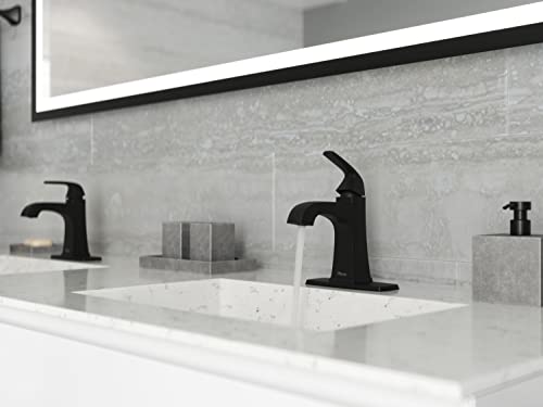 Pfister Bellance Bathroom Sink Faucet, Single Handle, Single Hole or 3-Hole, Matte Black Finish, LF042BLLB