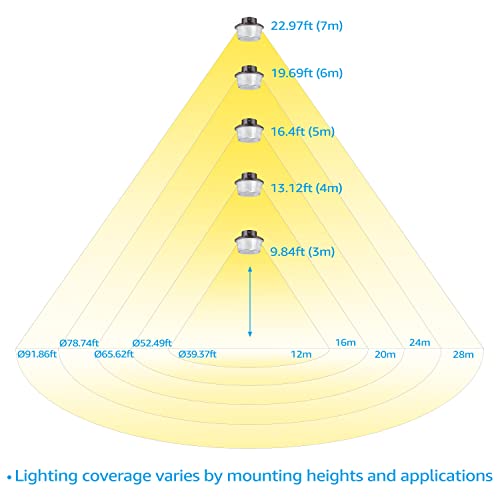 TORCHSTAR 3CCT LED Barn Light, 50W Dusk to Dawn Area Lights with Photocell, 100-277V Outdoor Security Flood Lighting for Garage, Street, ETL Listed, 6000lm, IP65 Waterproof, Bronze