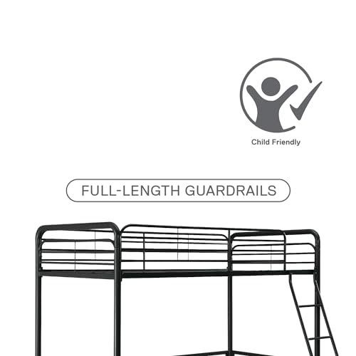 DHP Tommy Twin Metal Loft Bed, Off White