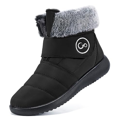 Women Snow Boots Winter Shoes with Fur Lined Warm Slip On Boots for Women Waterproof Booties Comfortable Outdoor Anti Slip