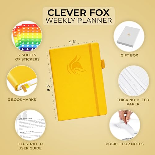 Clever Fox Planner – Undated Weekly & Monthly Planner for Productivity, Time Management & Goals – Organizer Journal – A5 (Peach Pink)