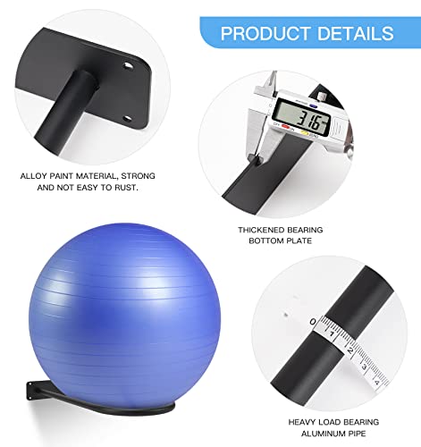 XIAO PEI Medicine Ball Rack - Wall Mount Stability Ball Storage Rack(1 Black)