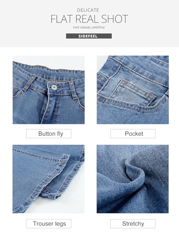 Sidefeel Women's High Waisted Bell Bottoms Bootcut Jeans Flared Wide Leg Denim Pants Black Size 4