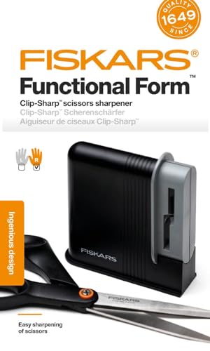 Fiskars Clip-Sharp Scissors Sharpener, Total Length: 4 cm, plastic, 1000812