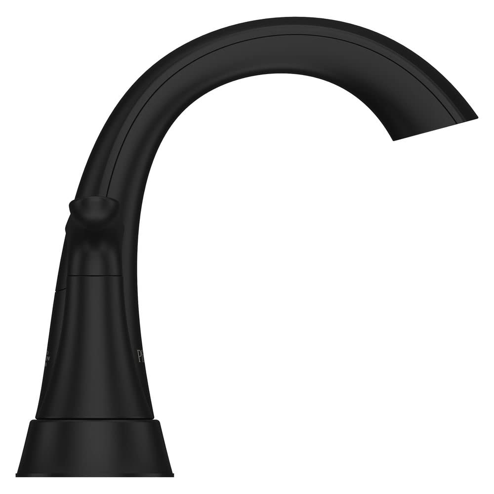 Pfister Weller Bathroom Sink Faucet, 4-Inch Centerset, 2-Handle, 3-Hole, Matte Black Finish, LG48WRPB