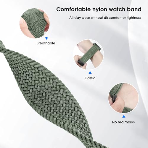 Arae Magnetic Stretchy Watch Band Compatible for Apple Watch Band 49mm 45mm 44mm 42mm, Comfortable Adjustable Straps Wristbands for iWatch Series 9 8 7 6 5 4 SE 3 2 1 Ultra Women Men,Starlight Pink