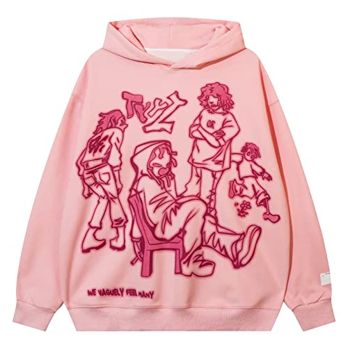 YEOU Men's Fashion Pullover Hoodie Sweatshirt Fleece Y2K Harajuku Hip Hop Streetwear Casual Sweatshirt Hooded
