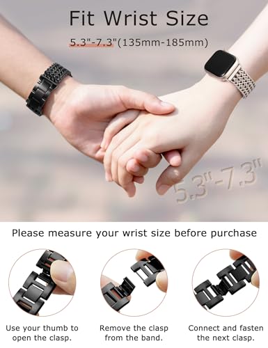 Minyee Compatible with Apple Watch Band 41/40/38/44/45/46/49/42mm Women, Dressy Stainless Steel Metal Chain Strap Mermaid Designer Link Bracelet Wristband for iWatch Series 10 9 8 7 6 5 4 3 Ultra SE