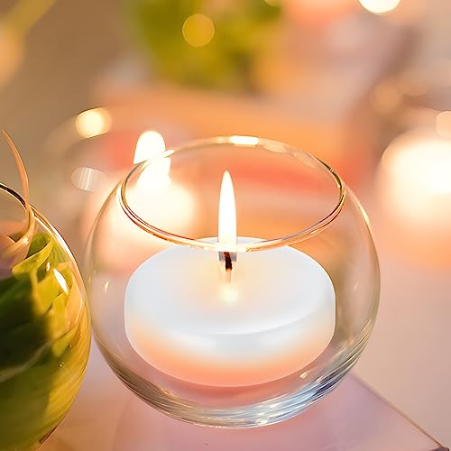 Floating Candles 3 Inch Unscented Dripless Wax 13-15Hours Burning, 12 Pack Wedding Party Candles,for Centerpieces Suitable for Cylindrical Vases,Swimming Pool,Restaurant Decoration(White)