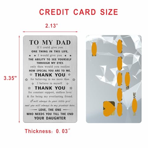 Gezxin Dad Card- Happy Birthday Dad Card Gifts from Daughter- I Love You Father Dad Christmas Xmas Valentines Wedding Father' Day Easter Presents
