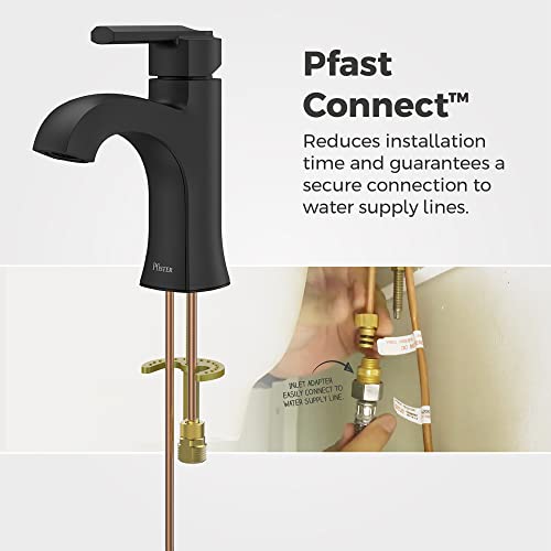 Pfister Vaneri Bathroom Sink Faucet, Single Control, 1-Handle, Single Hole, Matte Black Finish, LF042VRIBB