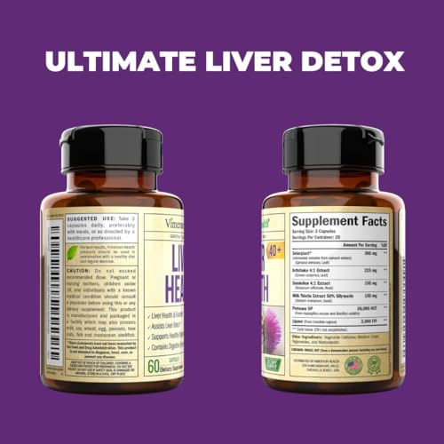 Liver Cleanse Detox & Repair - Artichoke Extract Liver Health Formula for Liver Detox - Liver Supplement with Milk Thistle, Turmeric, Ginger, Dandelion, Zinc & more for Optimal Liver Support. 60 pills