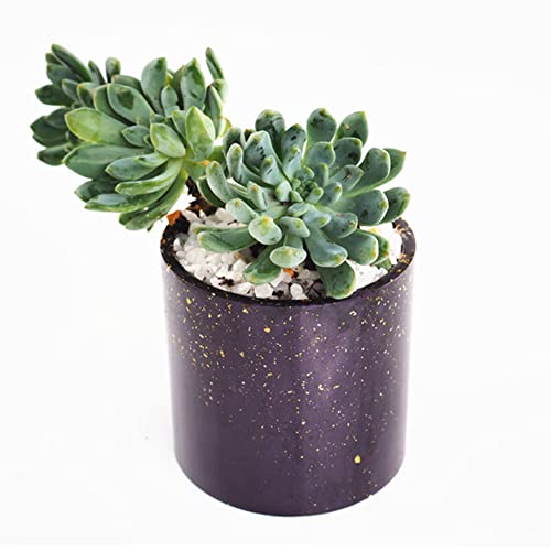 Round Plant Pot Resin Mold Silicone DIY Cylinder Resin Plant Mold for DIY Gardening Pots Craft Home Decorations