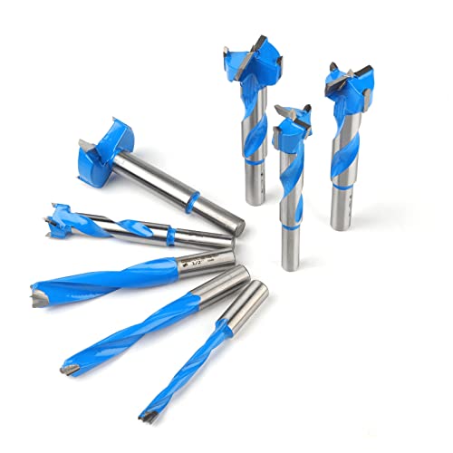 Forstner Bit Set, Wood Drilling, w/Carbide Tipped 8 Plus Piece Set by KOWOOD