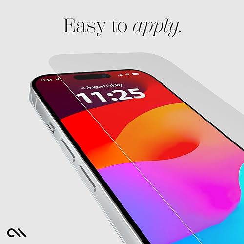 Case-Mate iPhone 15 Screen Protector - 6.1 Inch - Anti-Scratch Tempered Glass with Shatter Protection - Durable 9H Glass with Touch Sensitivity, High Clarity, Case Friendly, Easy to Apply